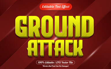 Fototapeta premium Ground attack editable text effect game style