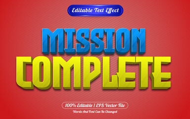 Mission complete editable text effect game style