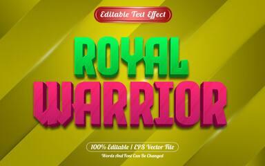 Obraz premium Royal warrior editable text effect game style