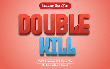 Double kill editable text effect games style