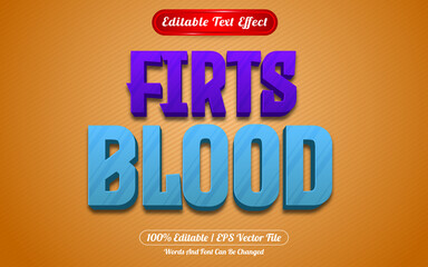 Firts blood editable text effect games style