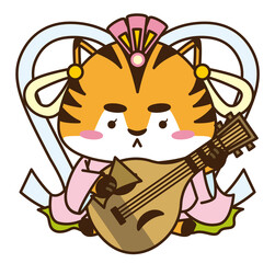 七福神の弁財天様に扮した寅