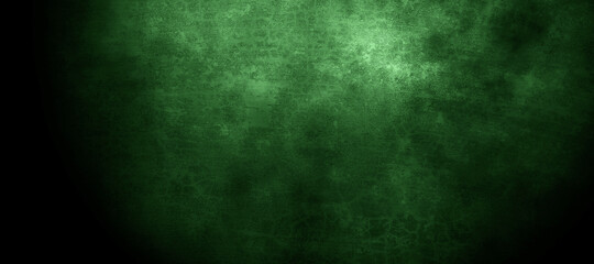 Fototapeta na wymiar Scary dark green misty cracked wall for background