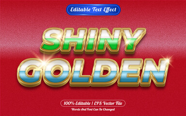 Shiny golden editable text effect golden themed