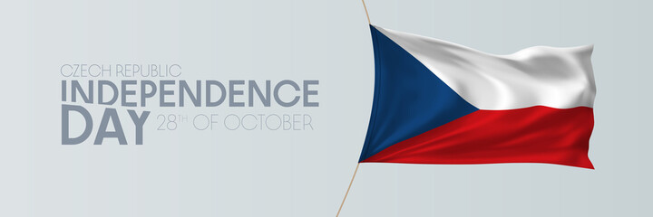 Czech Republic independence day vector banner, greeting card