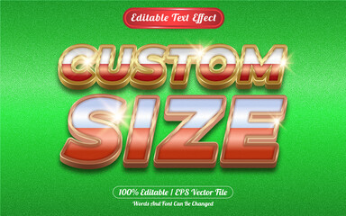 Custom size editable text effect golden themed