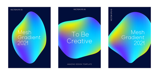 Set of three colorful gradient template background design for business presentation, event and page layout other.