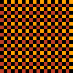 Gingham pattern set for halloween. Colorful plaid vector backgrounds. Simple Vichy tartan in black, orange an yellow for tablecloth, picnic blanket, gift paper, flannel shirt, scrapbook print.
