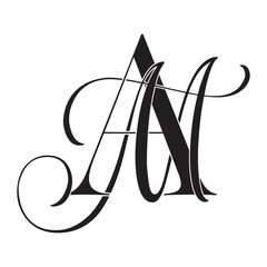 am, ma, monogram logo. Calligraphic signature icon. Wedding Logo Monogram. modern monogram symbol. Couples logo for wedding