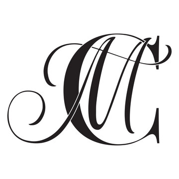 cm, mc, monogram logo. Calligraphic signature icon. Wedding Logo Monogram. modern monogram symbol. Couples logo for wedding