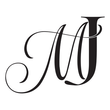 jm, mj, monogram logo. Calligraphic signature icon. Wedding Logo Monogram. modern monogram symbol. Couples logo for wedding