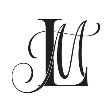 lm, ml, monogram logo. Calligraphic signature icon. Wedding Logo Monogram. modern monogram symbol. Couples logo for wedding