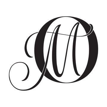 om, mo, monogram logo. Calligraphic signature icon. Wedding Logo Monogram. modern monogram symbol. Couples logo for wedding