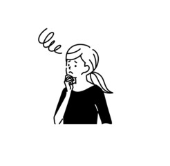 困っている女性-黒