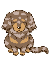 落ち込むダックスフンド（チョコダップル）