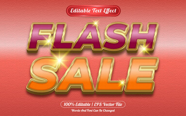 Flash sale editable text effect golden themed