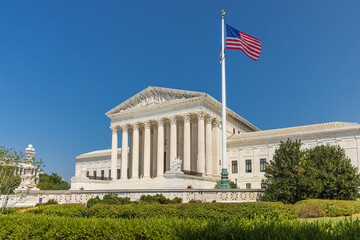 Facade of the US Supreme court in Washington DC - USA