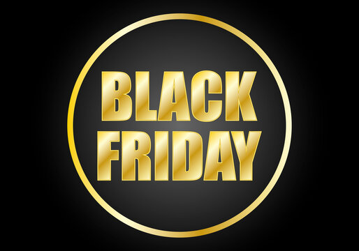 Texto dorado de black friday en fondo blanco.