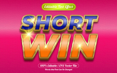 Short win editable text effect golden themed