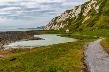 Samphire Hoe country park near Folkestone in Kent, England