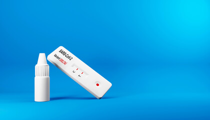 Fototapeta na wymiar 3D render of the buffer solution and rapid test for the Delta Covid-19 variant.Illustration of a digital image for medicine.