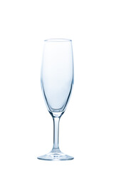 empty Tulip Champagne  glass isolated on white background,