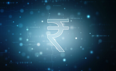 Growth of Indian stock market, Stock market Business graph. Abstract finance background, Stock market chart, Indian Rupee symbol on financial Background