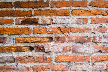 The textures of the orange old brick blocks, vintage concept