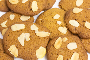 spicy cookies with sliced almonds