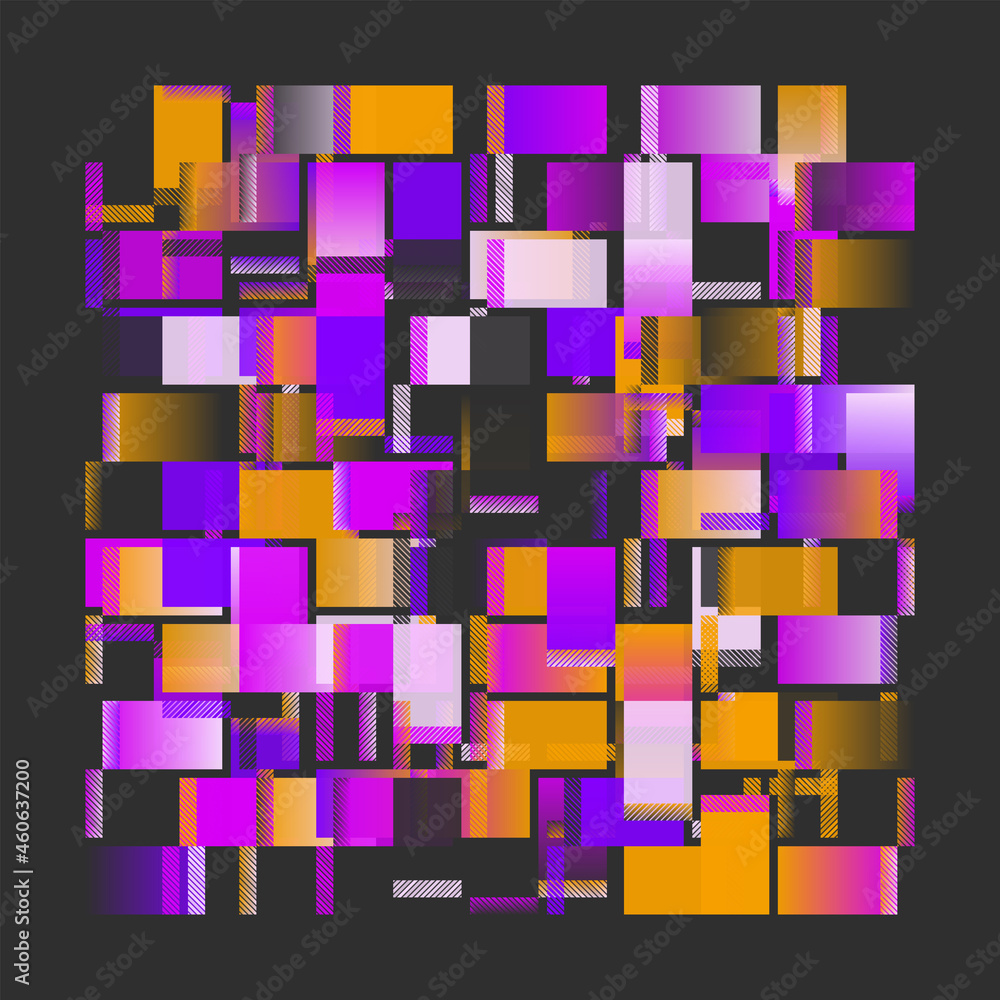 Poster hi-tech art vector graphics of various technology shapes and complex geometric figures
