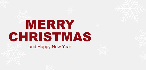 Obraz na płótnie Canvas Simple banner Merry Christmas with red text