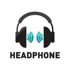 Vector logo of the headphones, music store