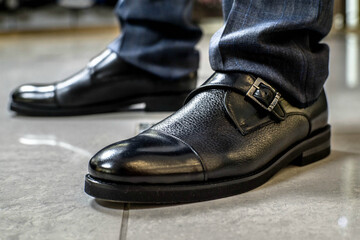 Fototapeta na wymiar beautiful leather men's shoes