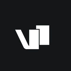 Letter V1 Logo Design Vector