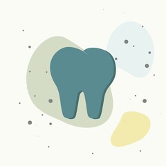 Vector tooth icon. Dentistry on multicolored background.