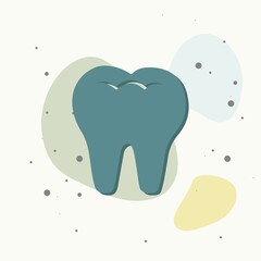 Vector tooth icon. Dentistry on multicolored background.
