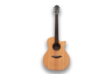 Naklejka premium Acoustic guitar isolated on white background