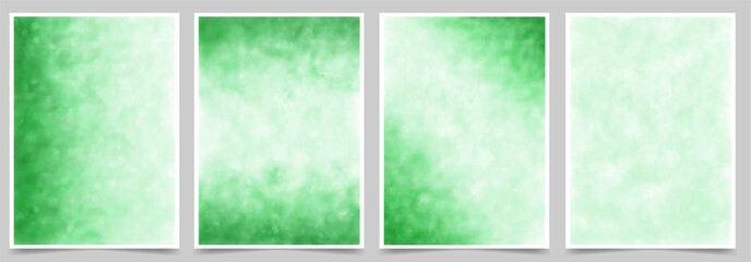 Collection of abstract green watercolor texture background
