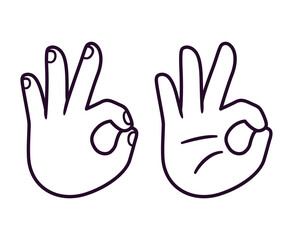 OK hand sign cartoon drawing