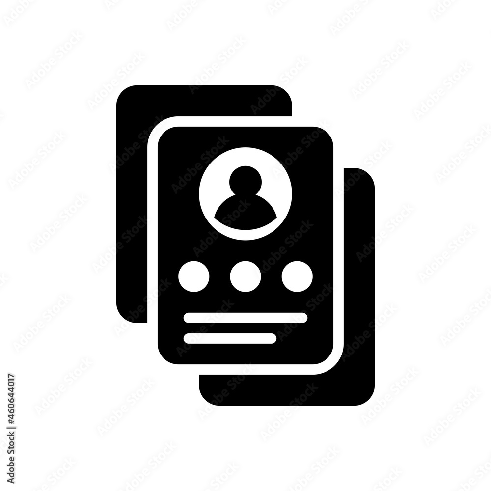 Poster cv form vector solid icon style illustration. eps 10 file