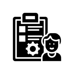 Reporting manager vector solid icon style illustration. EPS 10 file