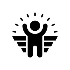 Confidence vector solid icon style illustration. EPS 10 file