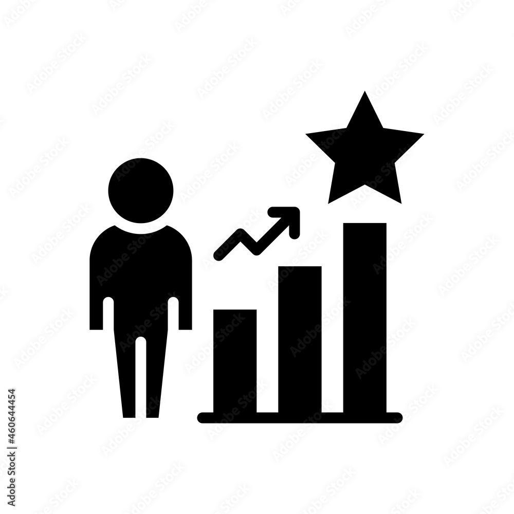 Poster career path vector solid icon style illustration. eps 10 file