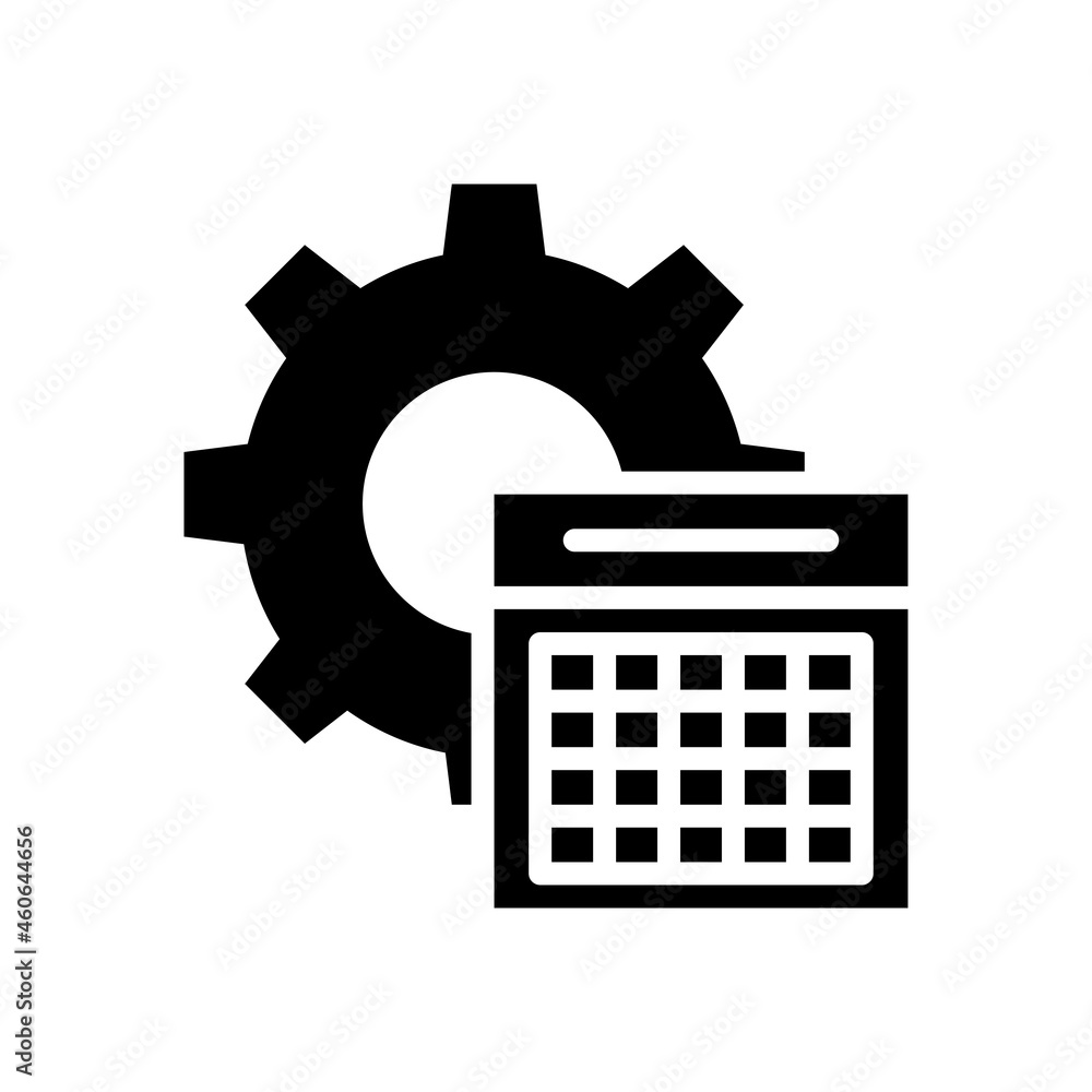 Poster event processing vector solid icon style illustration. eps 10 file