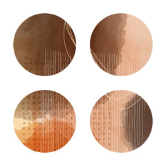 Set of watercolor stain. Spots on a white background. Watercolor texture with brush strokes