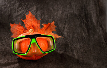 halloween pumpkin with glasses 