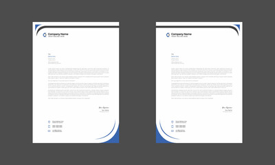 Obraz premium cyan colored simple letterhead design