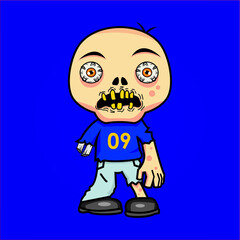 cartoon zombie halloween