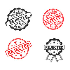 Rejected stamp grunge set collection. sign with modern design.