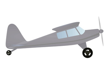 Grey retro airplane. vector illustration